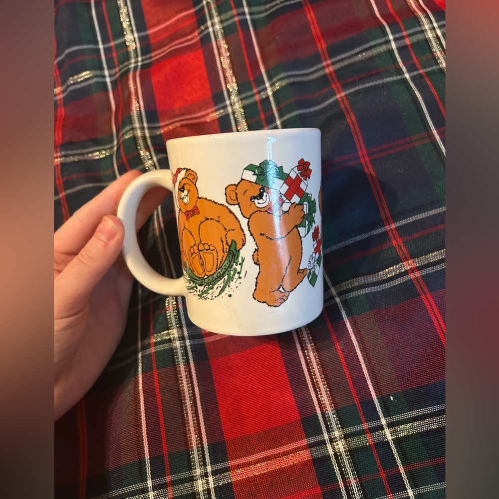Vintage Teddy Bear Christmas Mug